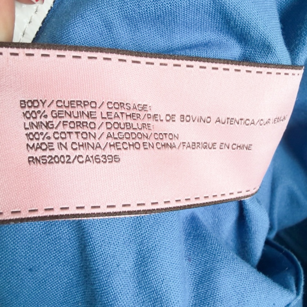 Y2K Juicy Couture Large Leather Purse White Tote Patent Leather Bag w. Dust Bag - Picture 8 of 13